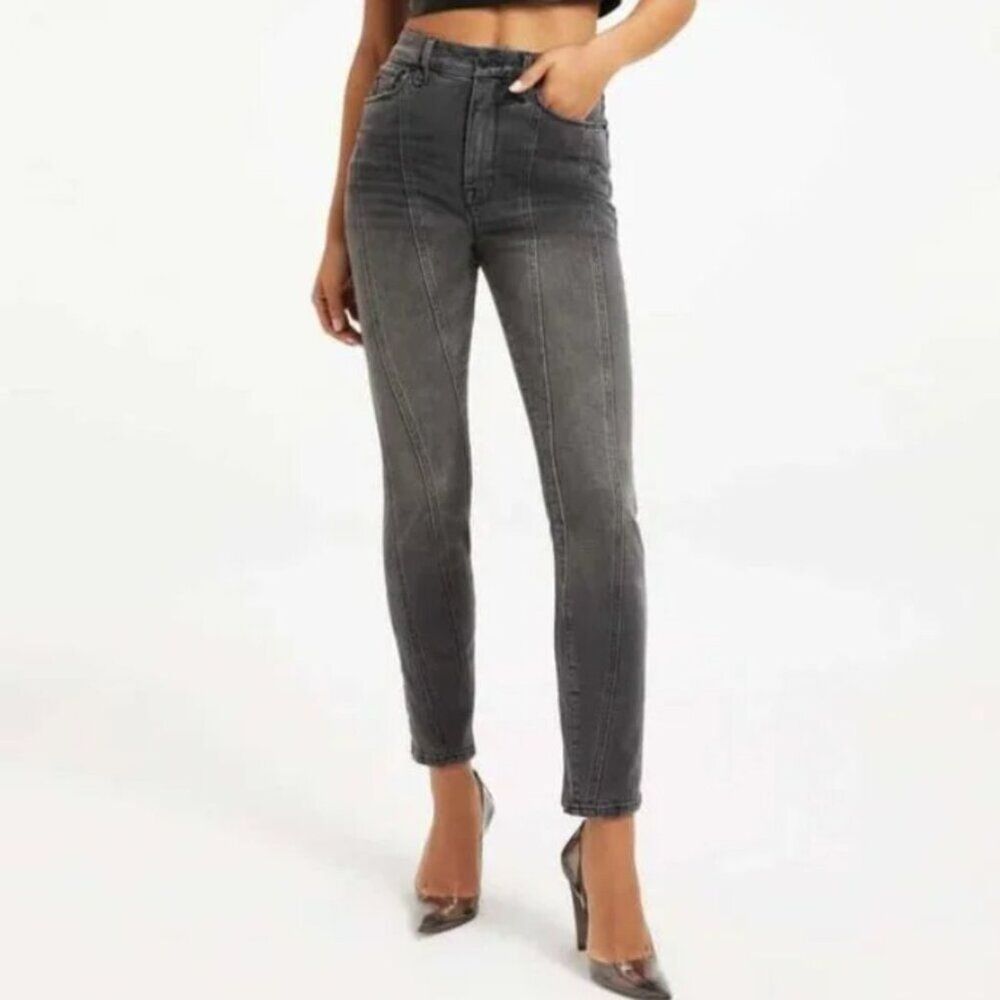 Good American Women's Jeans Seamed Good Classic High Waist in Black115 size 0/25